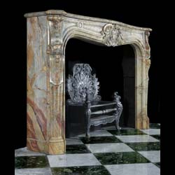 Antique Rococo Louis XV French Marble Fireplace


