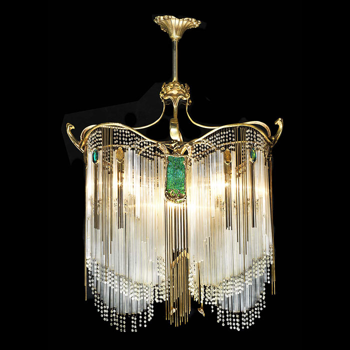 Art Nouveau Hector Guimard style chandelier