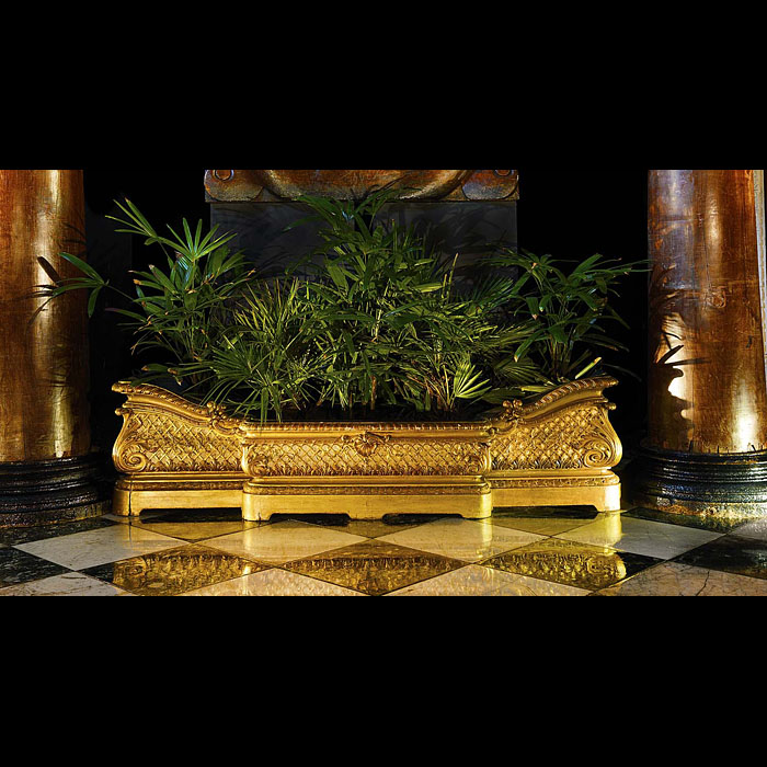 Antique Rococo Planter in Giltwood with Scroll decoration

