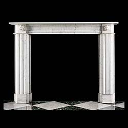 An antique Regency fireplace mantel carved in statuary marble 