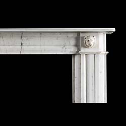 An antique Regency fireplace mantel carved in statuary marble 
