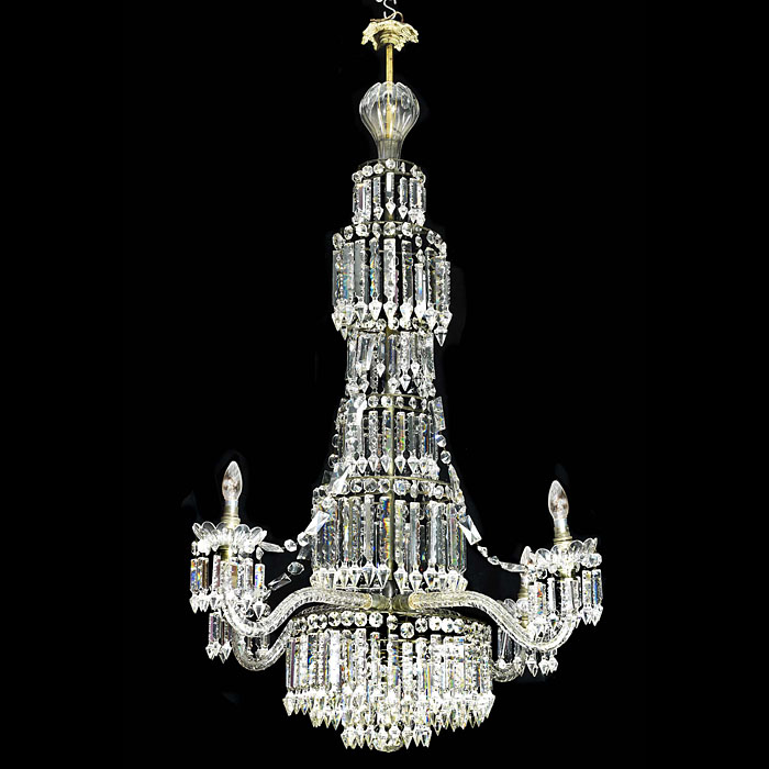 A large English Regency style crystal chandelier    
