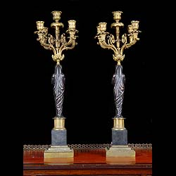 Antique Bronze Candelabra with Five Branches in an Egyptian Revival style
