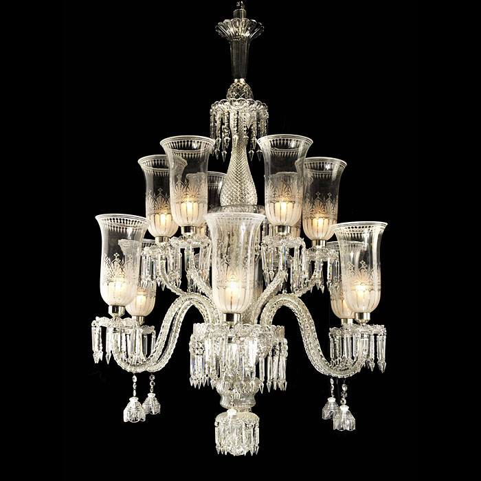  Georgian style cut glass and crystal chandelier   