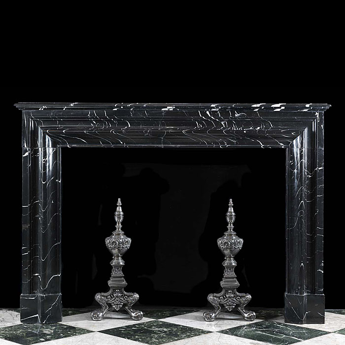 Antique Elegant Marble Bolection fireplace in the manner of Louis XVI

