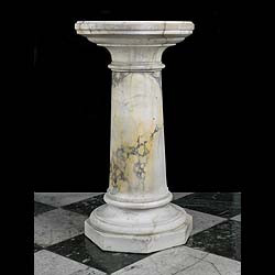  Antique White Marble Neo Classical Cylindrical Plinth with rotating top
