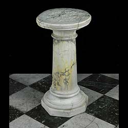  Antique White Marble Neo Classical Cylindrical Plinth with rotating top
