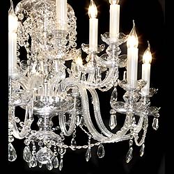 A crystal twelve branch early 20th century chandelier    