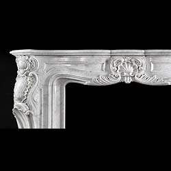 Antique Rococo veined Marble imposing French Cheminee
