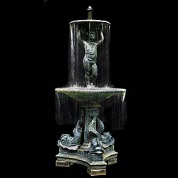 Antique Italian Baroque Lead Fountain with Dolphins 


