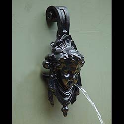 Antique Baroque style Cast Iron Putto Wall Fountain Spout
