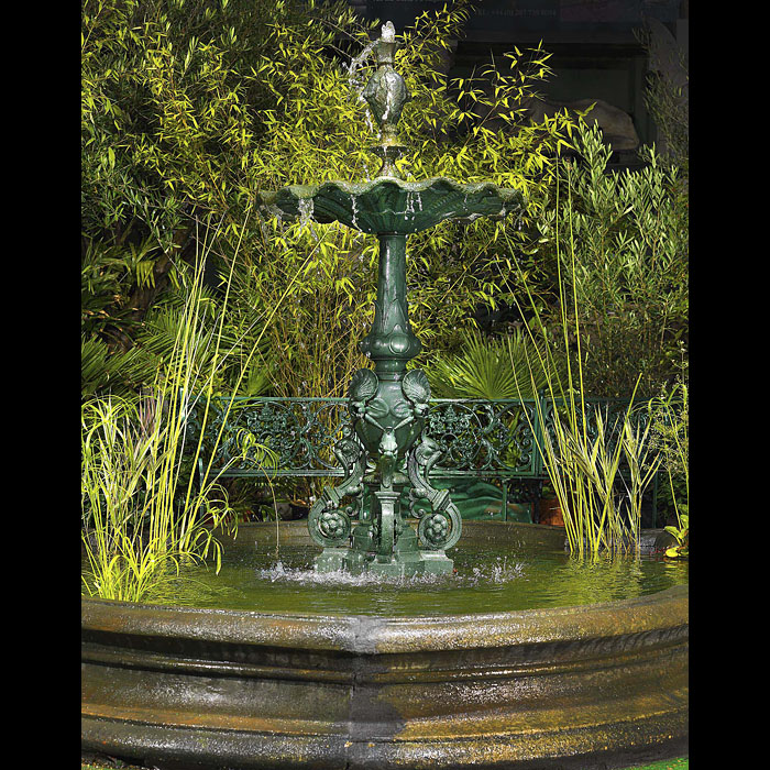 A Cast Iron Antique French Garden Fountain
