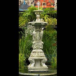 Antique White Marble Fountain in the Piranesi manner 

