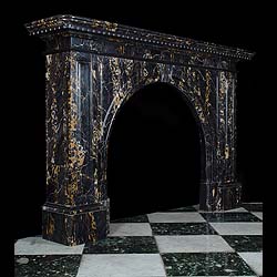 Large Antique black Portoro Marble fireplace in an Early Victorian style


