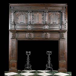 A Large 17th Century carved oak Antique Chimneypiece