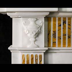An antique neoclassical style statuary marble fireplace mantel