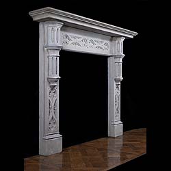 An Antique composition stone Neo Gothic chimneypiece