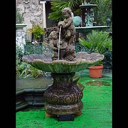 A 20th century composition stone garden fountain 

