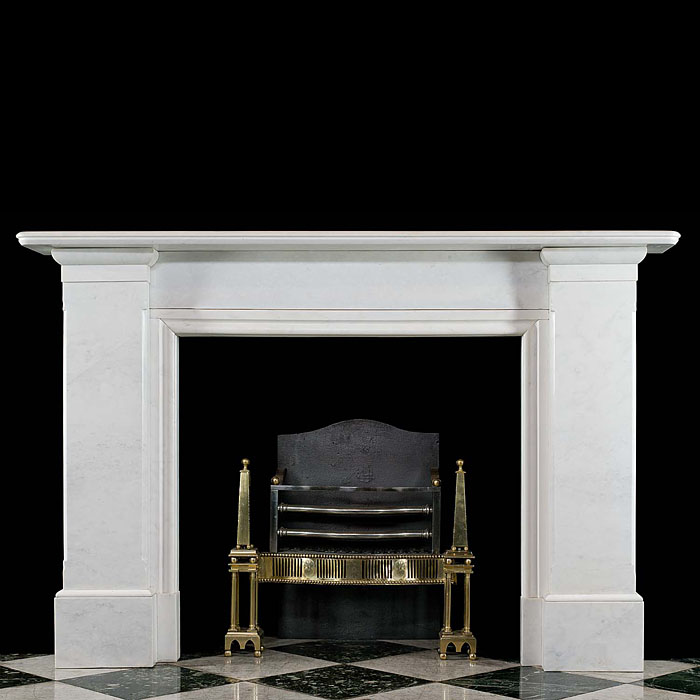 Antique Large Bianco Pi marble Regency manner Chimneypiece 
