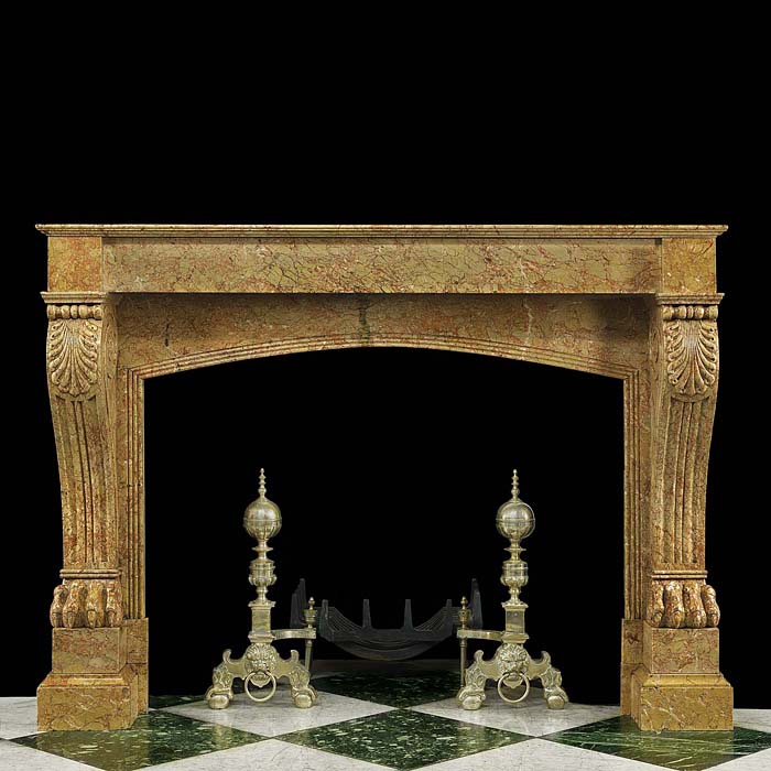 A Louis XVI Style Breccia Dorata Fireplace
