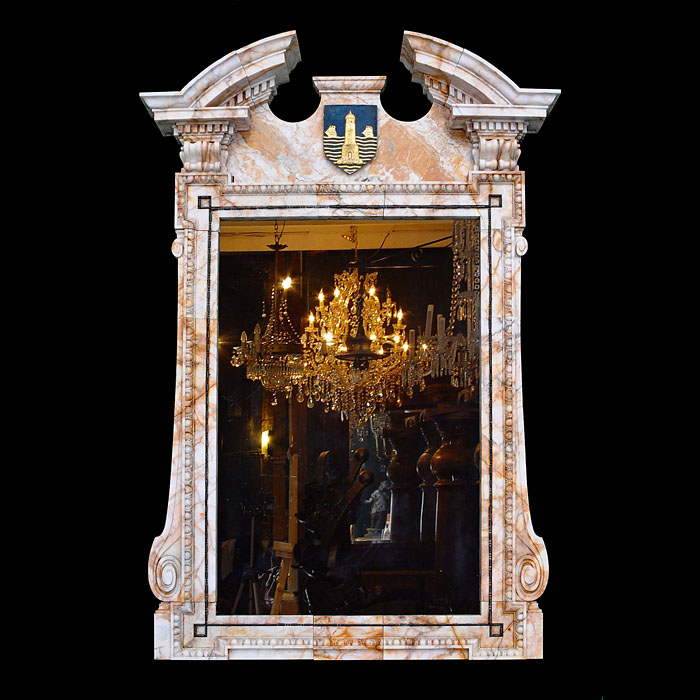  A large antique marble overmantel mirror from the Baltic Exchange   