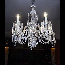  A cut glass Neoclassical style antique chandelier   