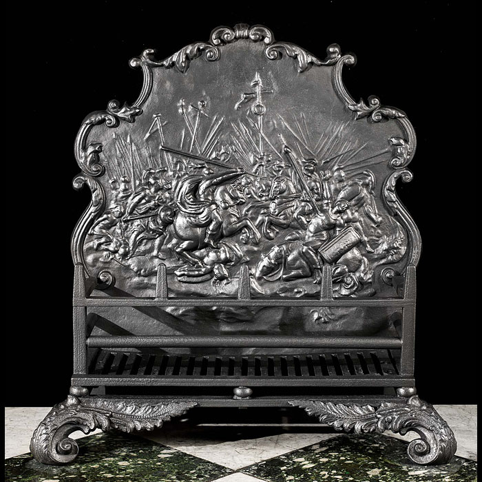 A Regency Style Cast Iron Ornate Fire Grate