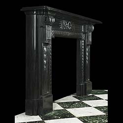 Antique Black Namur Marble Palladian manner Fireplace
