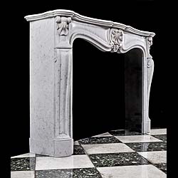 Carrara Marble Louis XV Style Fireplace