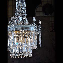  A small crystal Edwardian chandelier   
