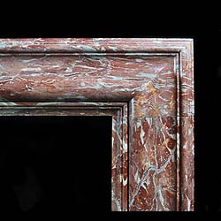 Antique Red Languedoc English Bolection Marble Chimneypiece 

