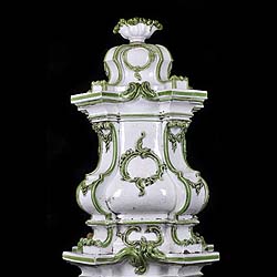 Antique German Baroque manner Ceramic Faience 
