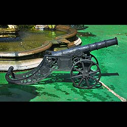  A replica pair of cast iron 17th century cannon   