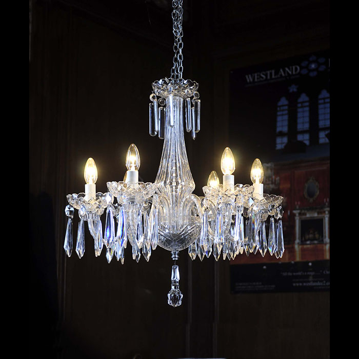 A six branch cut crystal Waterford Chandelier.