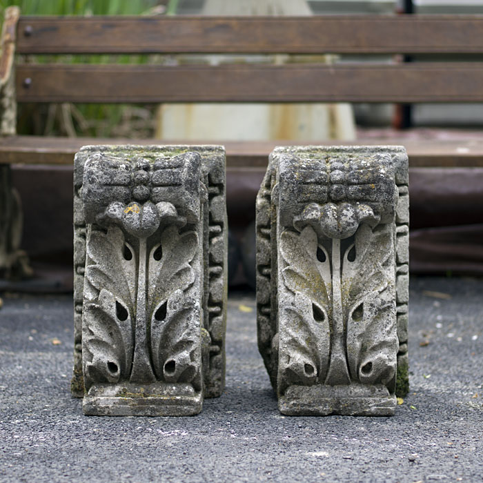 Portland Stone pair of carved corbels