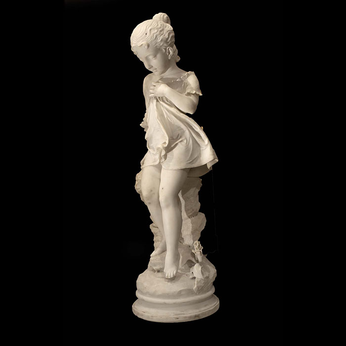 A Victorian carved marble figure of young girl    