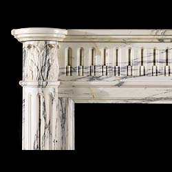 A Louis XVI Arabascato Marble Fireplace