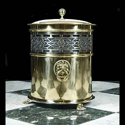 An antique Edwardian brass coal bucket 