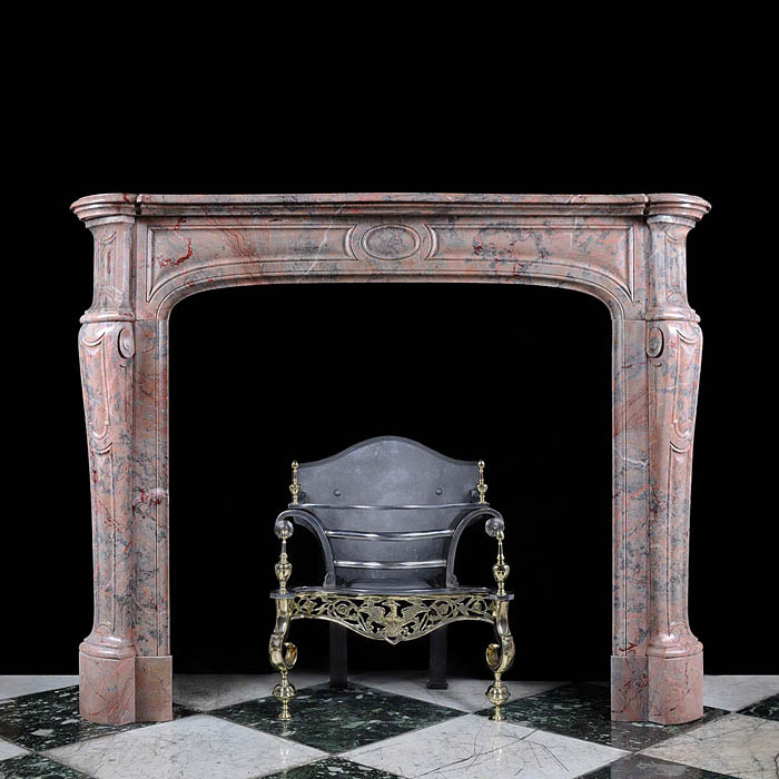 A Small French Pompadour Fireplace Surround