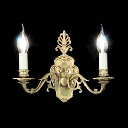 A Pair of Regency Style Brass Wall Lights