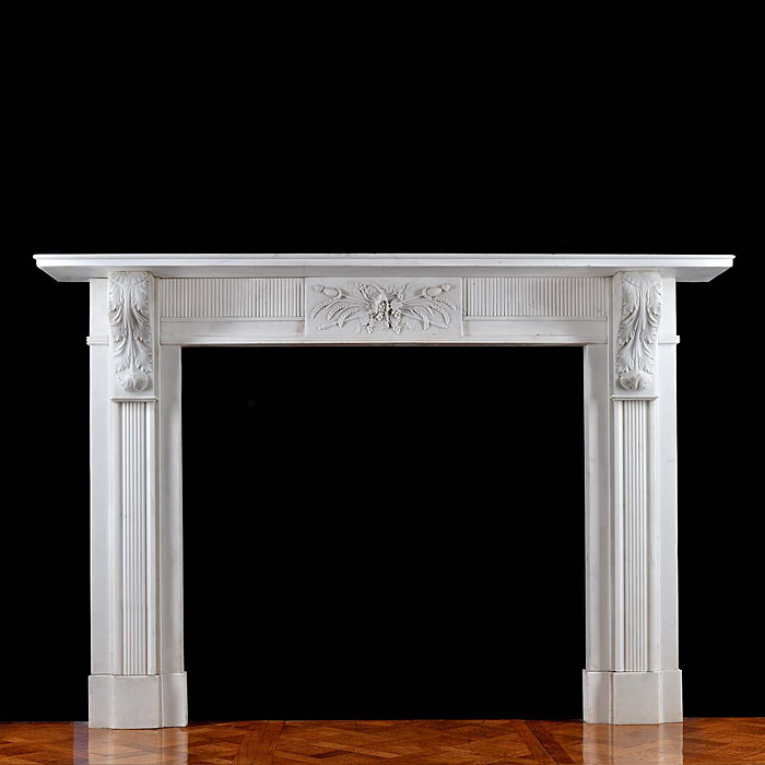 An Antique Irish Regency Greek Revival Marble Fireplace Surround