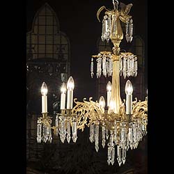 An Eight Light Antique Crystal Chandelier