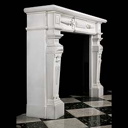 A Large Jacobean style Antique Marble Fireplace Surround