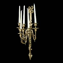 George III style pair of five branch Victorian wall lights    