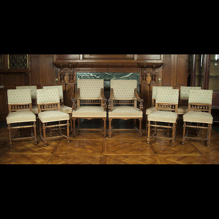 Edwardian set of ten walnut dining chairs    