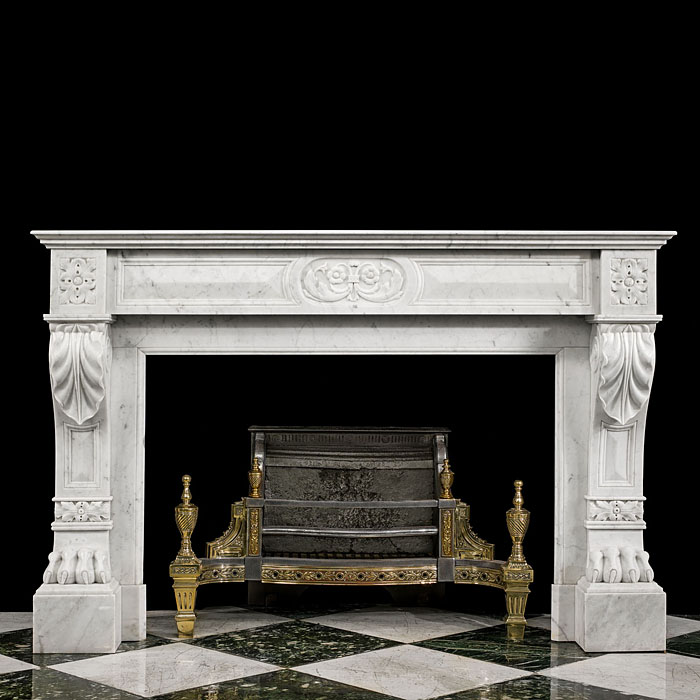 A French Carrara Marble Fireplace Surround