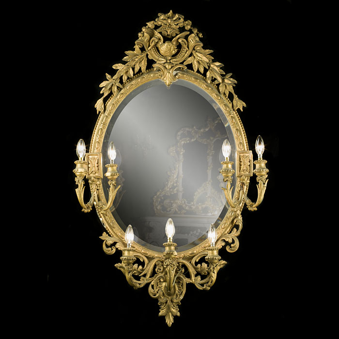 A French Giltwood Large Girandole Mirror