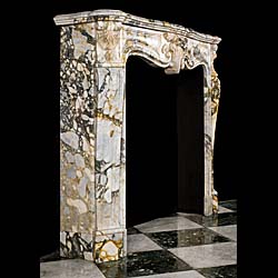 A Breccia di Seravezza Marble Antique Louis XV Fireplace Surround