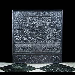 A large cast iron Fireplace Backplate depiction of The Song of the Nibelungs  