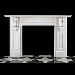 A large Antique Bianco Pi marble Fireplace Surround.